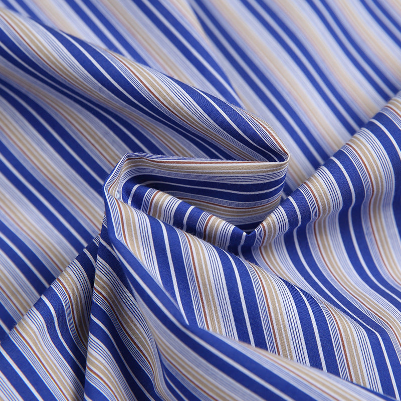 Classic striped work short-sleeved shirt