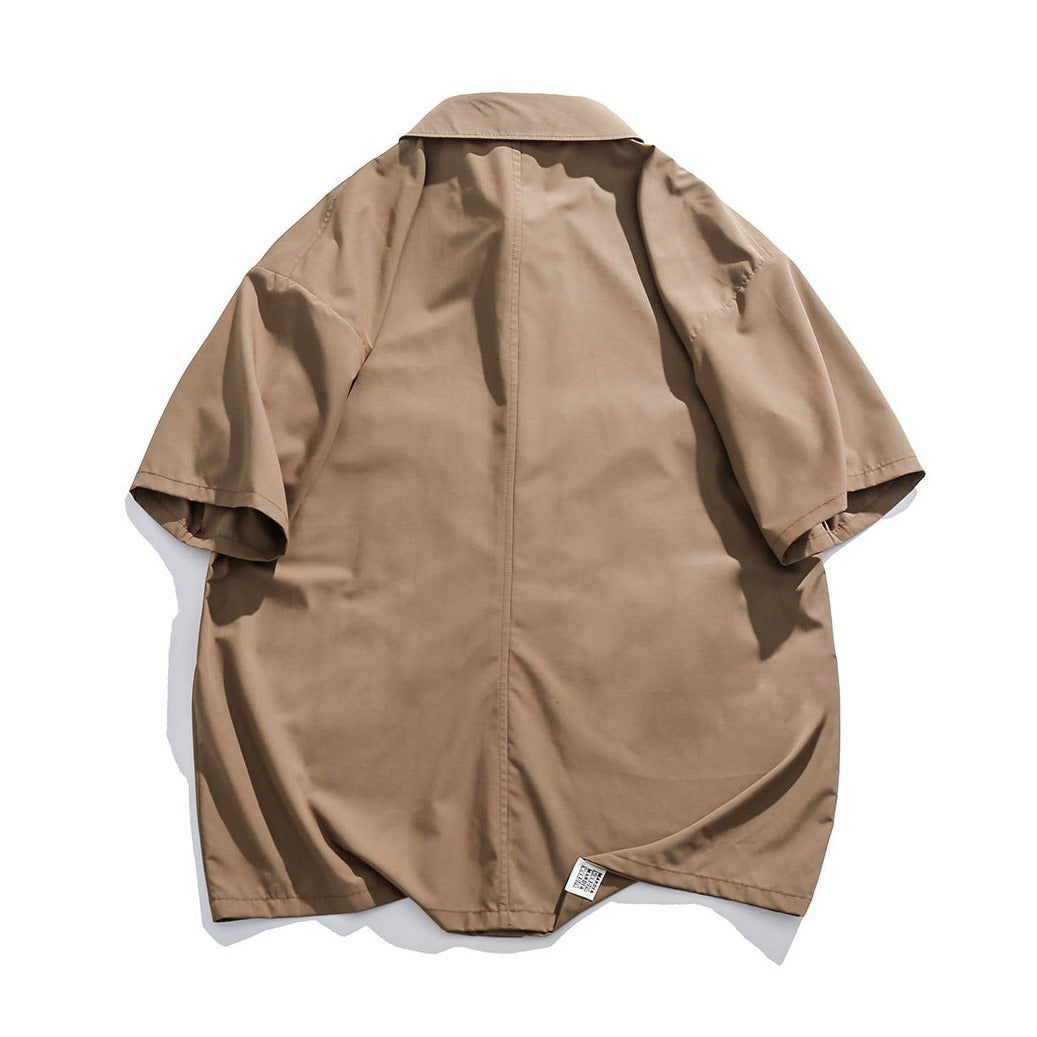 Choose from three colors. Solid color short-sleeved work shirt with pocket.