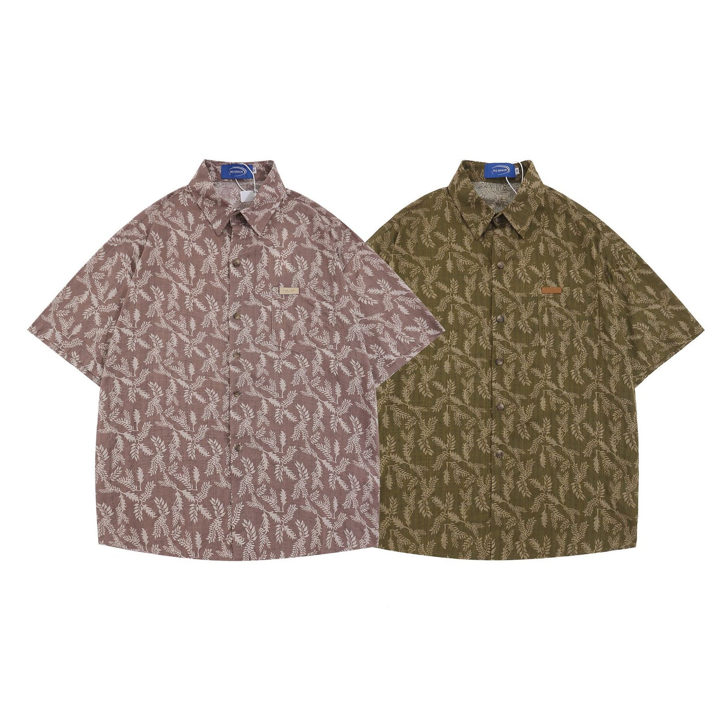 Retro floral print aloha short sleeve shirt
