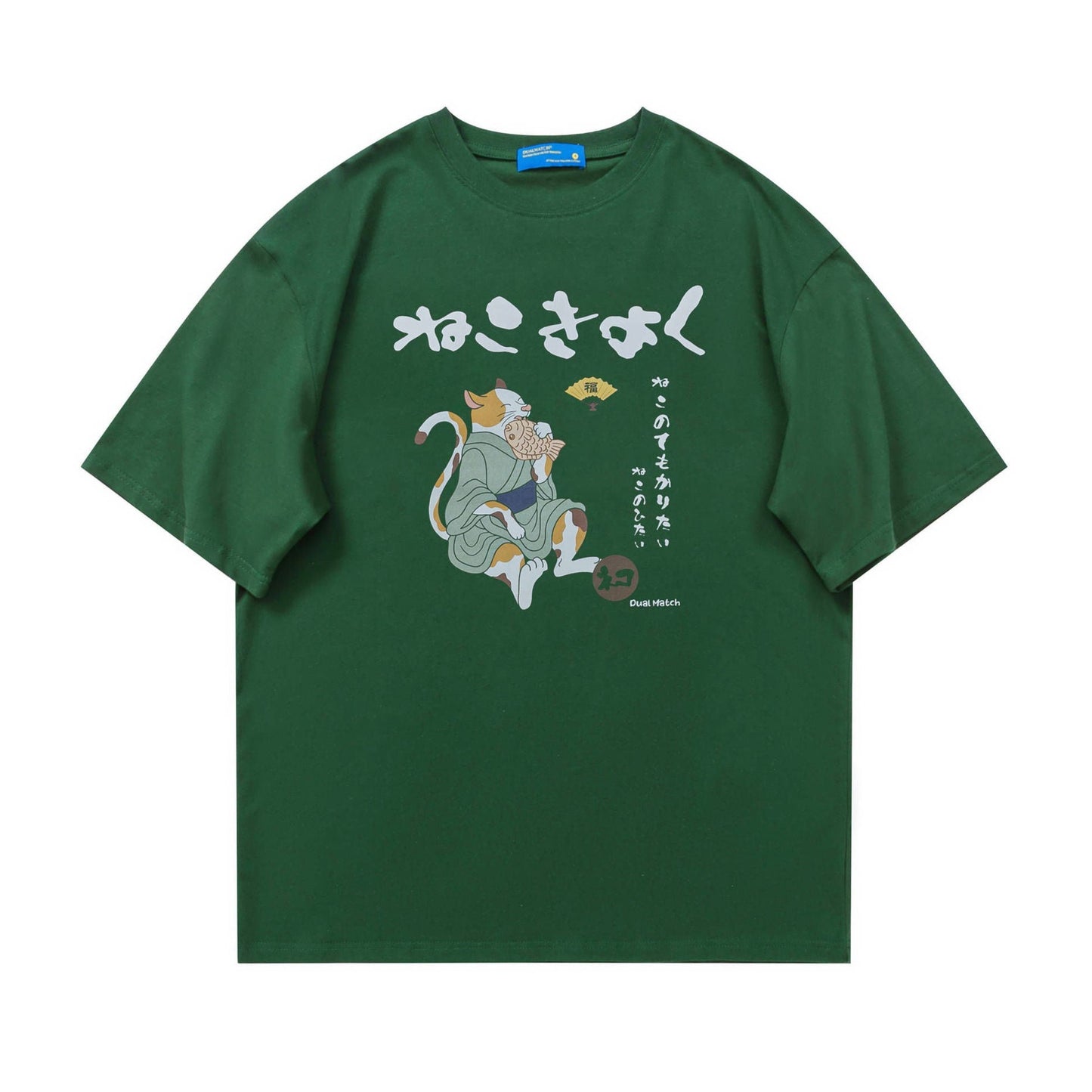 Cat print fashion short sleeve T-shirt