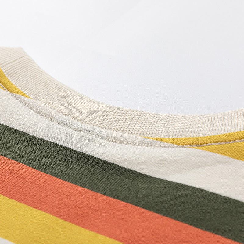 Colorful horizontal striped casual T-shirt