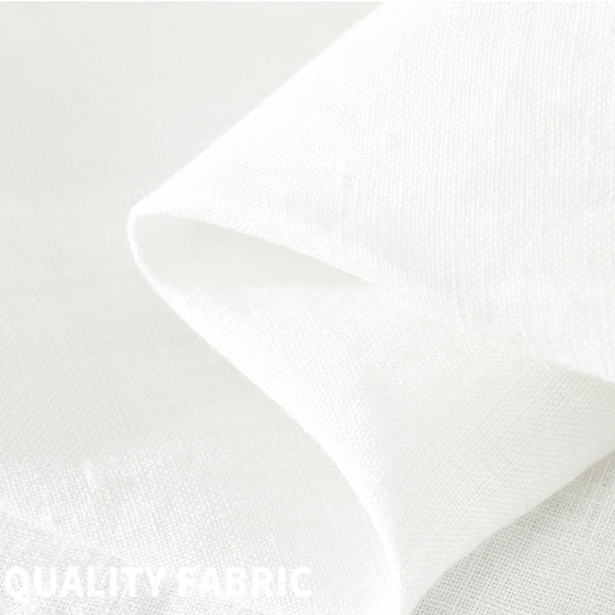 Color-coordinated stand-collar linen shirt