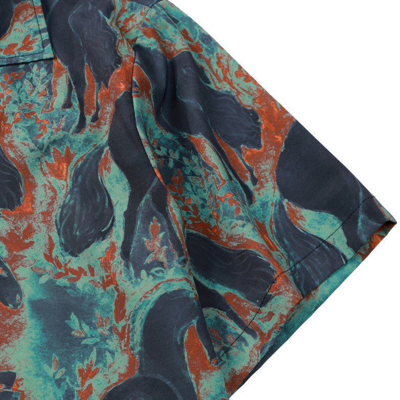 Retro Hawaiian "Horse" Print Short Sleeve Shirt