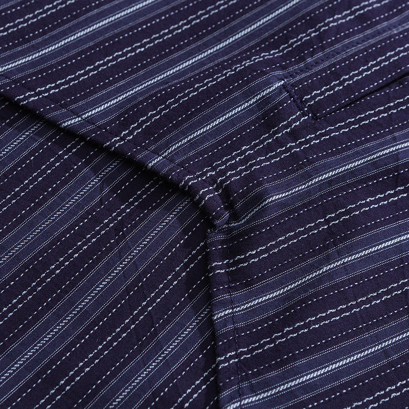 Luxurious classic striped long-sleeved work shirt