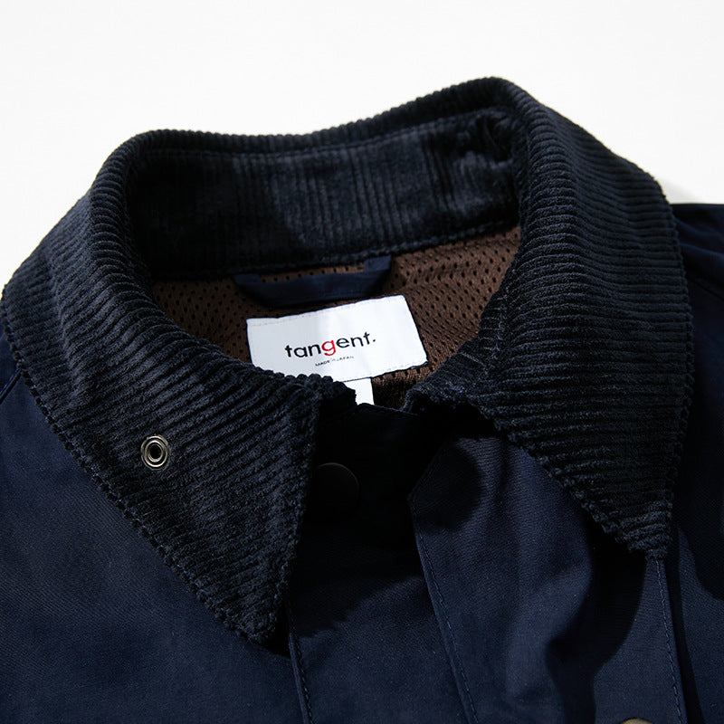 Corduroy neck casual jacket