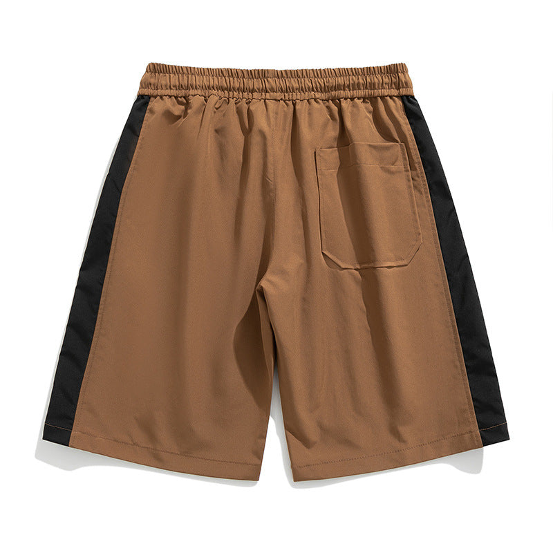 Striped color combination casual shorts