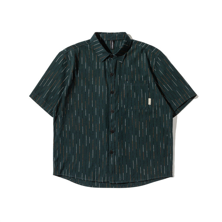 Retro color scheme fashion short sleeve shirt