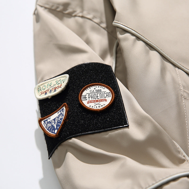 Retro plain flight jacket in three colors