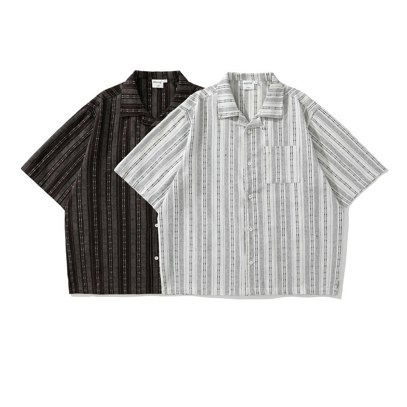 Fashion striped short sleeve shirt