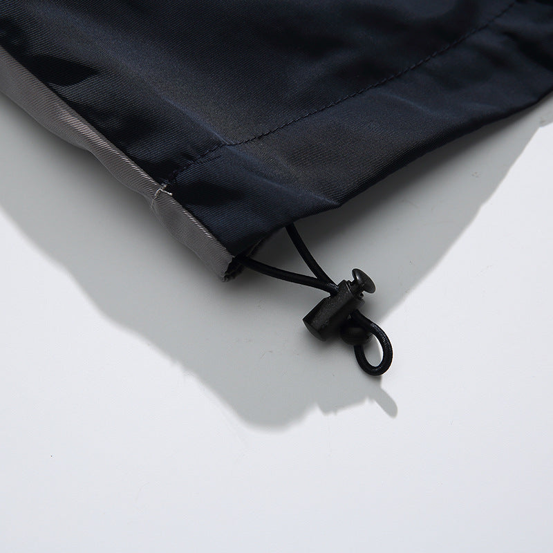 切替ネックアルファベット刺繍ジャケット