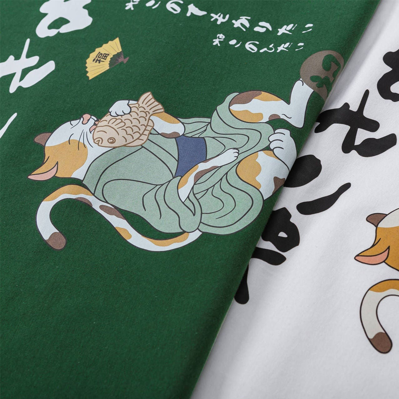 Cat print fashion short sleeve T-shirt