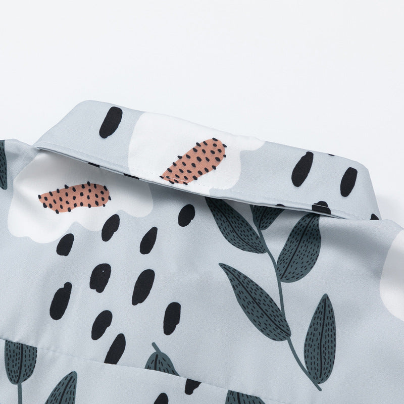 Retro all-over print aloha shirt, short sleeves