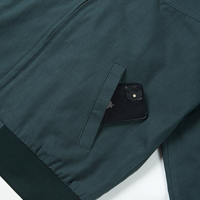 Plain corduroy neck casual jacket