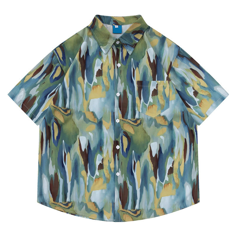 Hawaiian print short sleeve shirt