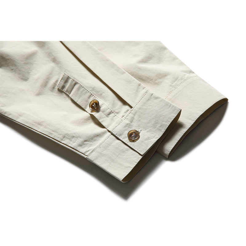 Fashionable color matching multi-pocket long-sleeved shirt