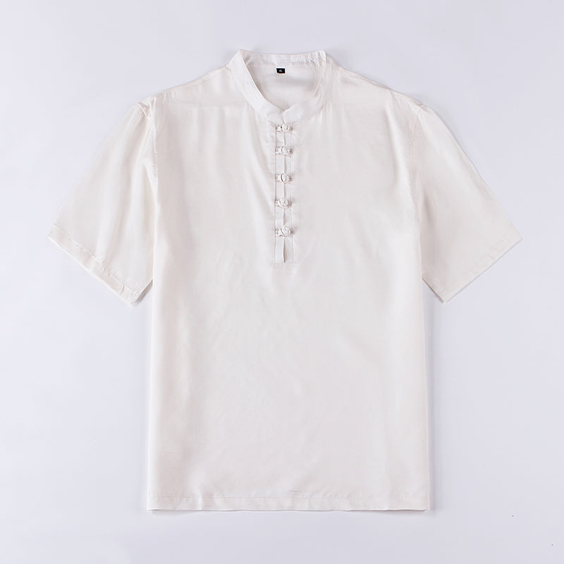 Cool and refreshing retro stand-up collar T-shirt