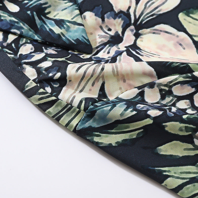 Hawaiian Cuban collar floral short sleeve shirt