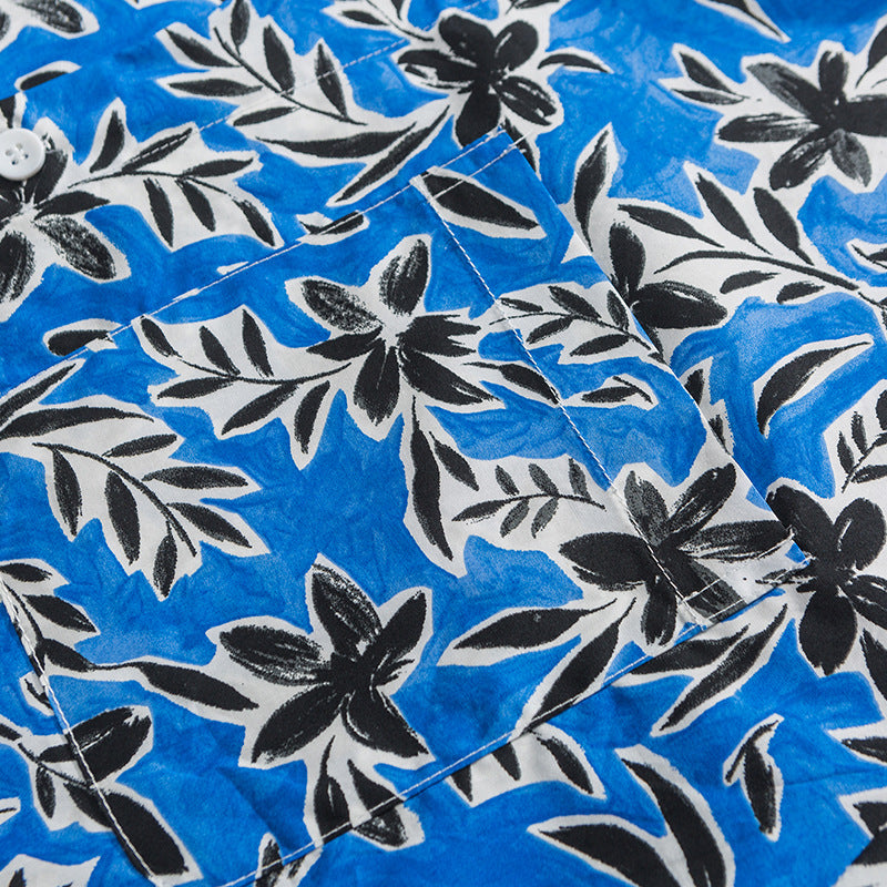 Hawaiian floral print aloha shirt