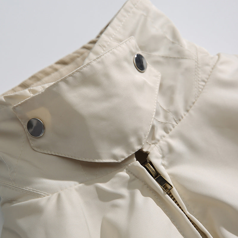 3D large pocket switch neck flight jacket