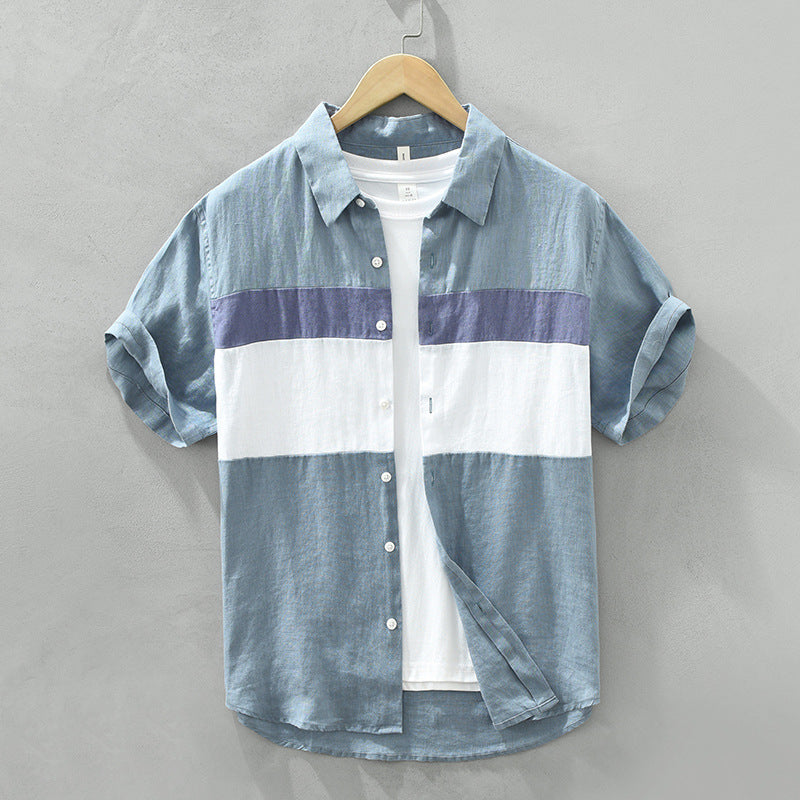 Color-coordinated, breathable linen shirt