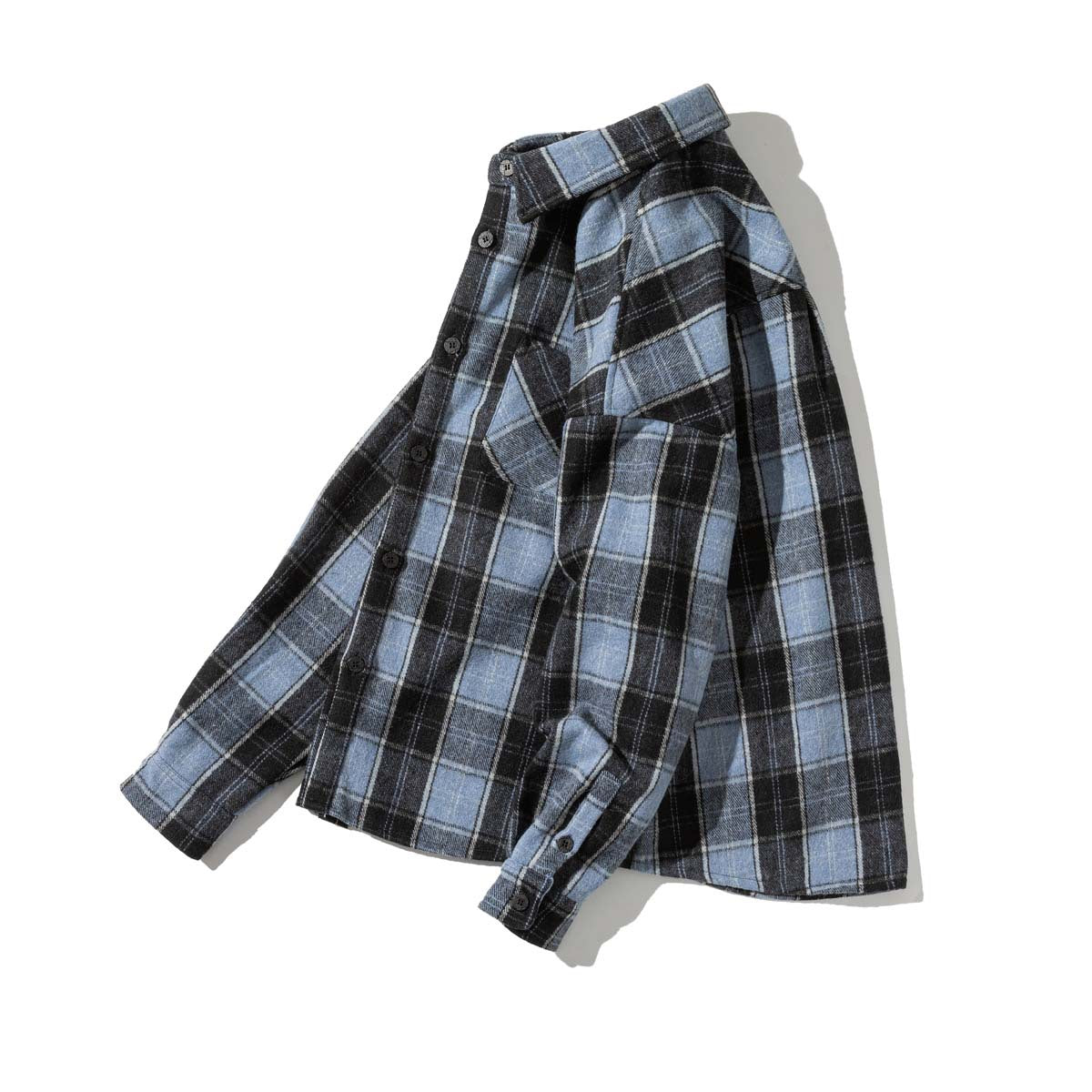 Classic brushed check pattern long sleeve shirt