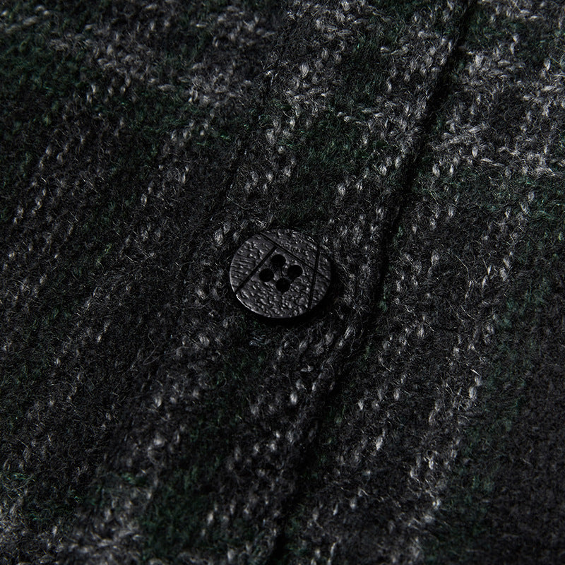 Classic check pattern pocket long sleeve shirt