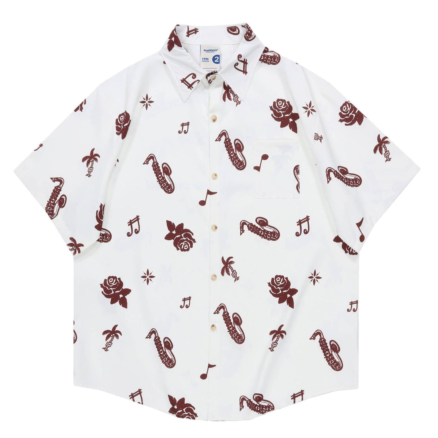 Hawaiian print short sleeve shirt
