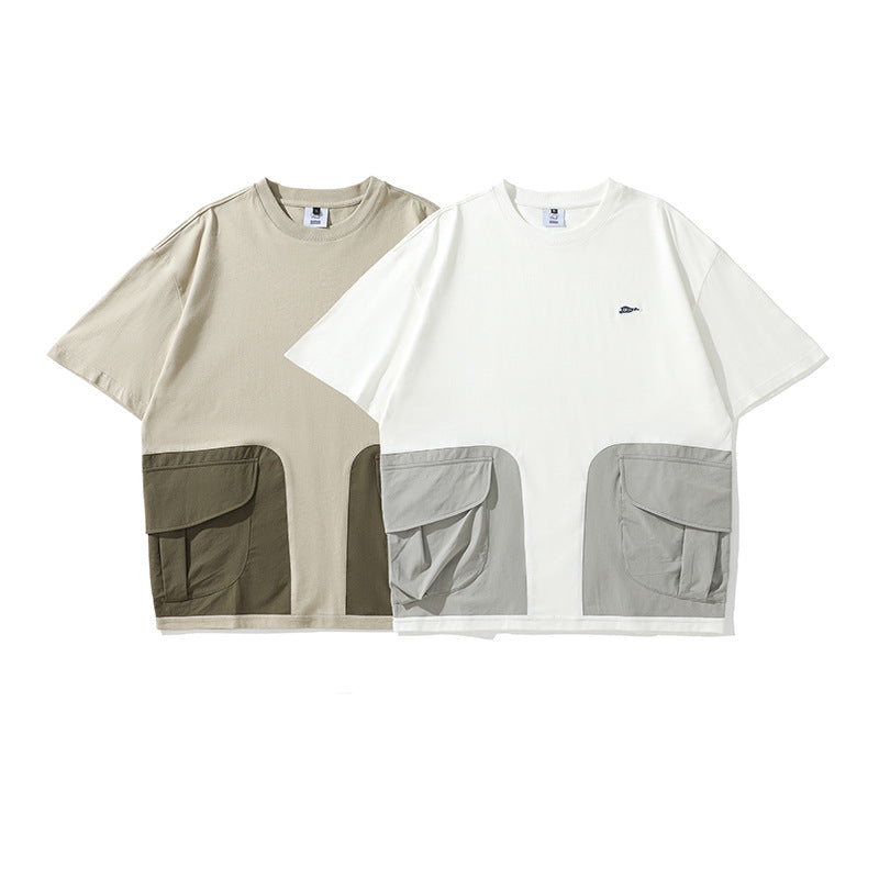 Switching pocket short sleeve T-shirt