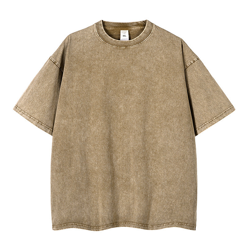 Tie-dye wash and distressed T-shirt in five colors