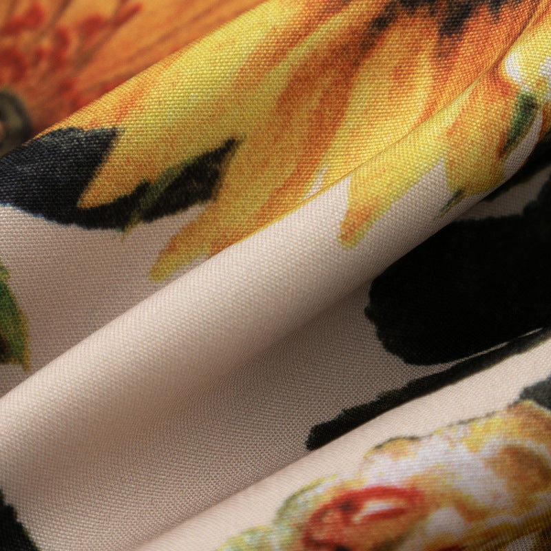 Retro "Sunflower" all-over print short-sleeved shirt