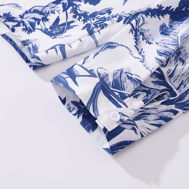 New Autumn All-Over Print Long Sleeve Shirt