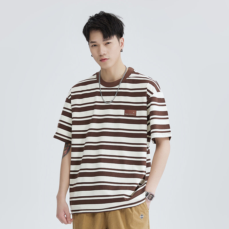 Classic horizontal striped short sleeve T-shirt