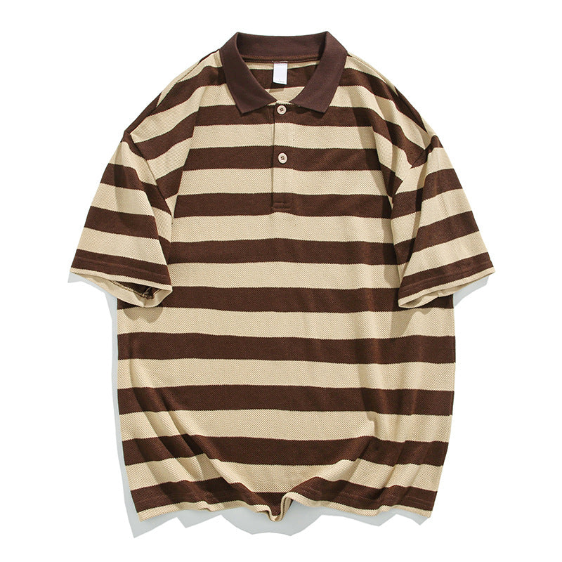Classic horizontal striped polo shirt