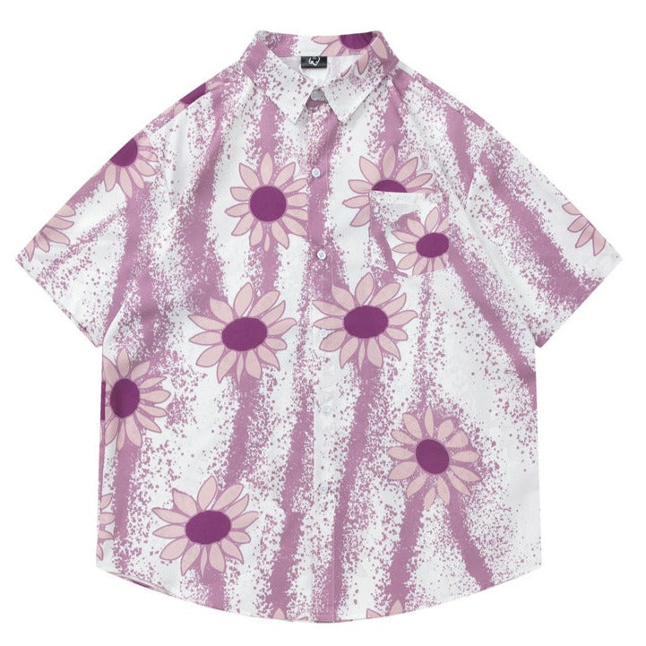 Retro all-over print aloha shirt perfect for summer