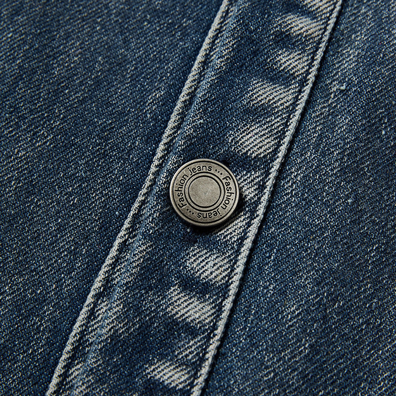 Classic American casual denim pocket jacket
