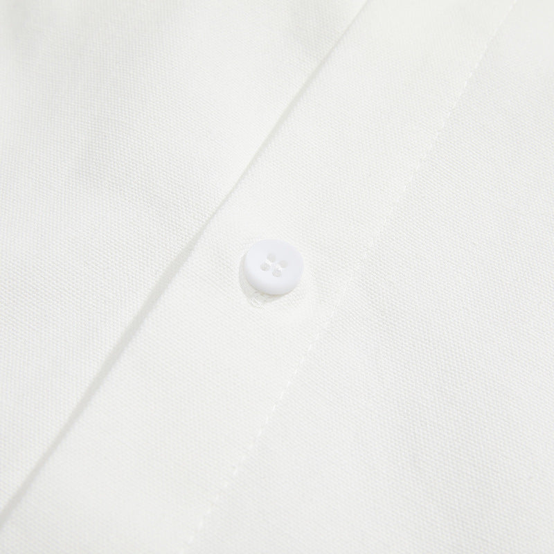 Solid color short-sleeved shirt with 3D pockets