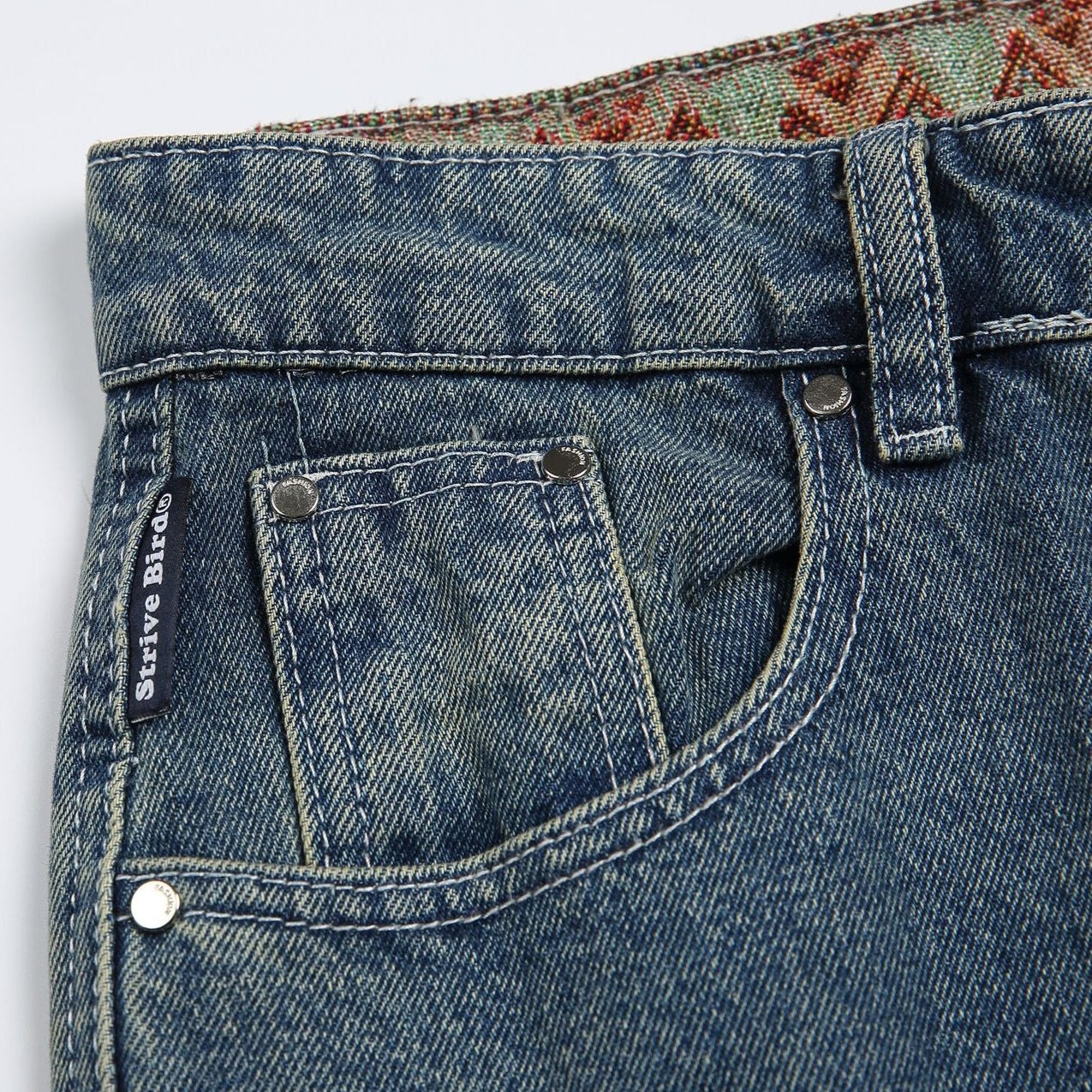 Washed Simple Straight Jeans