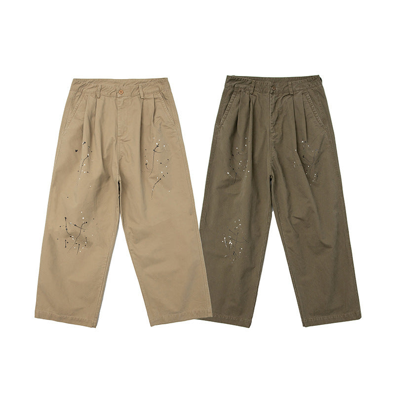 Unique vertically faded painted cargo pants