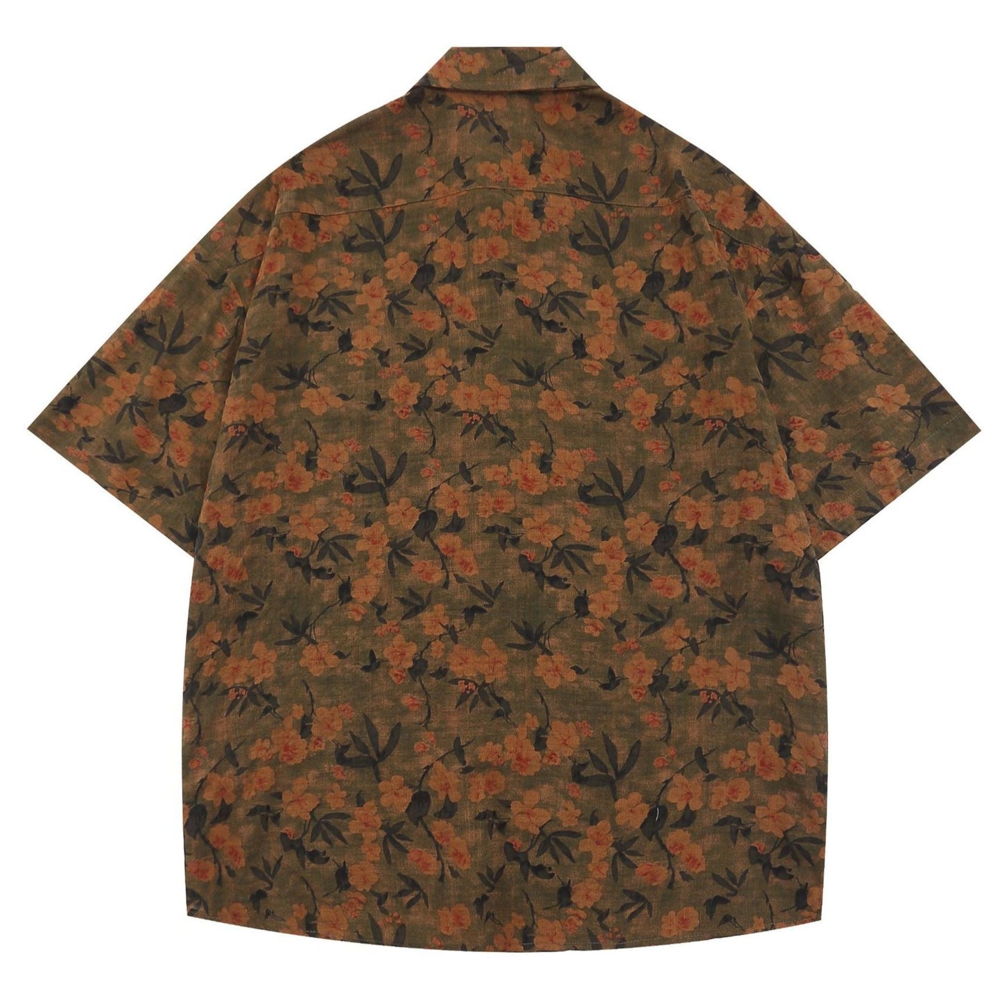 New! INS Popular Retro Floral Short Sleeve Shirt