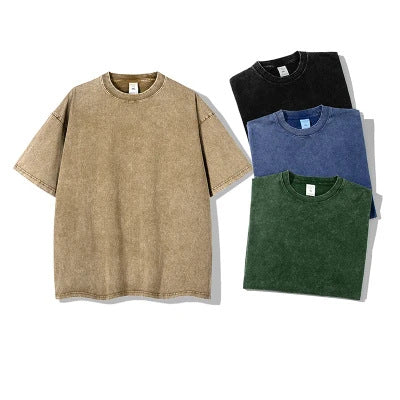 Tie-dye wash and distressed T-shirt in five colors