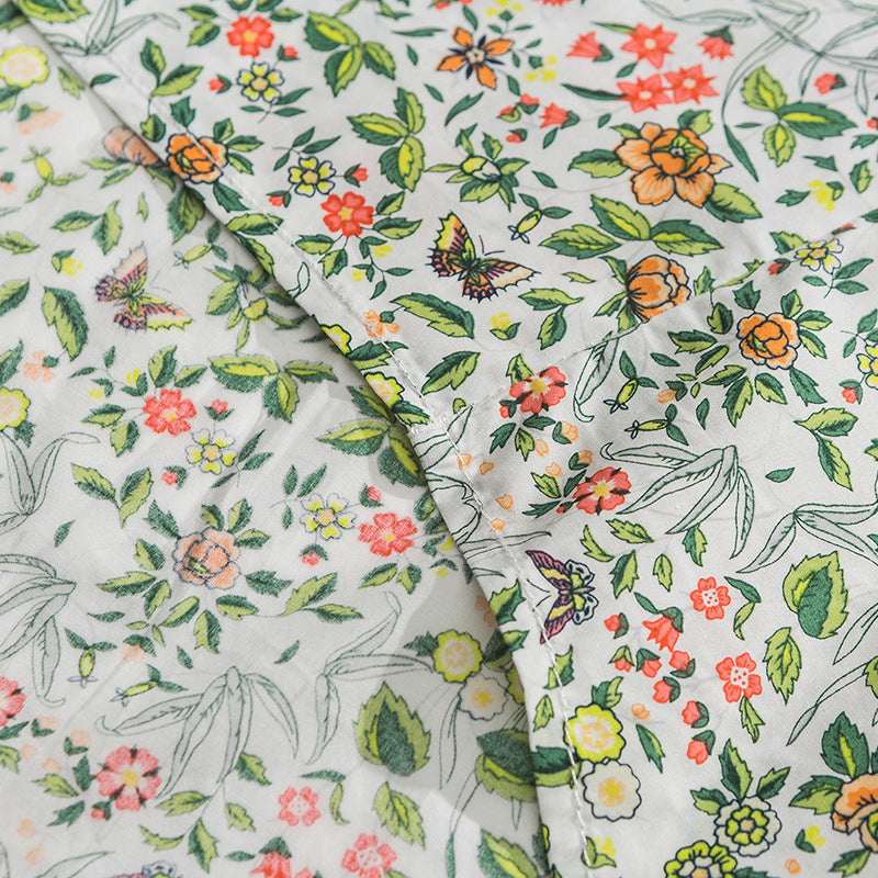 Hawaiian floral print aloha shirt
