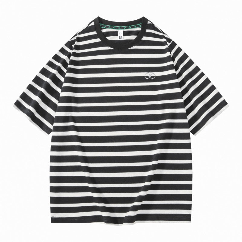 Classic horizontal striped short sleeve T-shirt