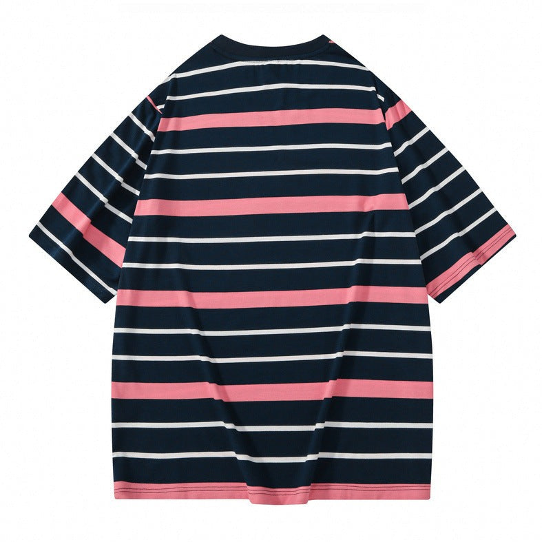 Classic horizontal striped short sleeve T-shirt