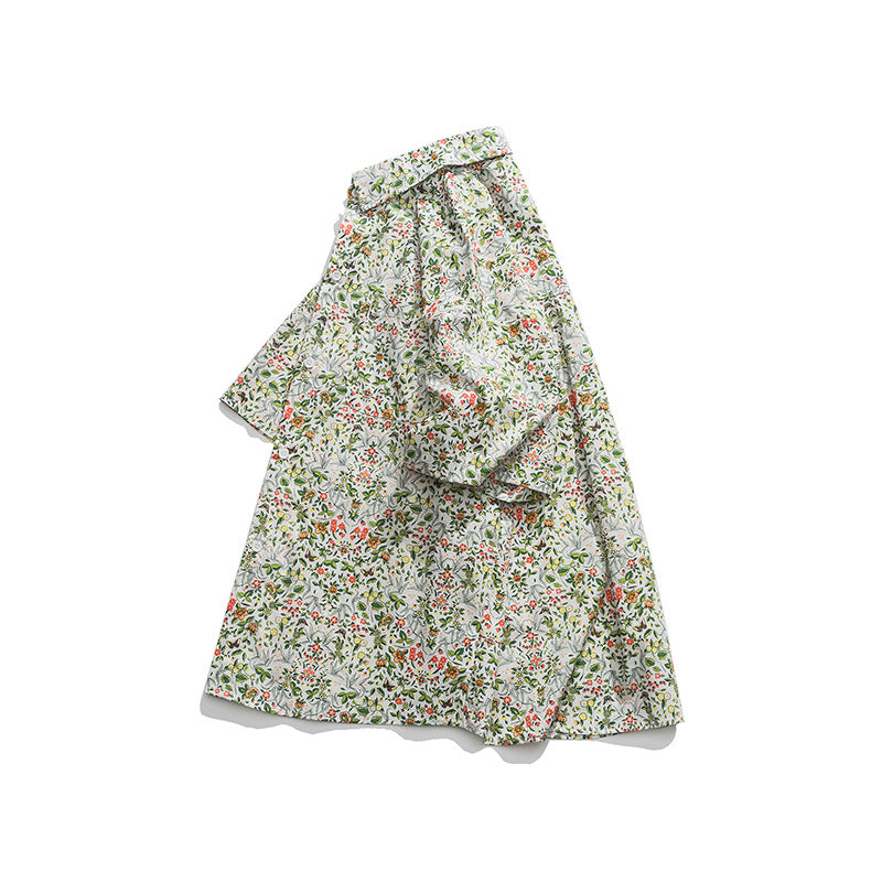 Hawaiian floral print aloha shirt