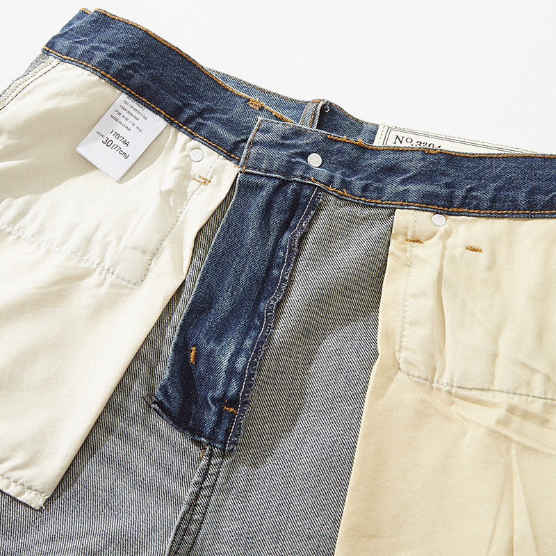 Loose Straight Retro Vintage Cargo Denim Pants