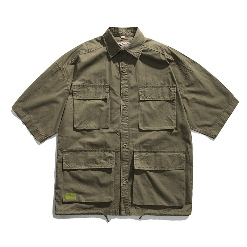Retro Camouflage Pocket Short Sleeve Shirt