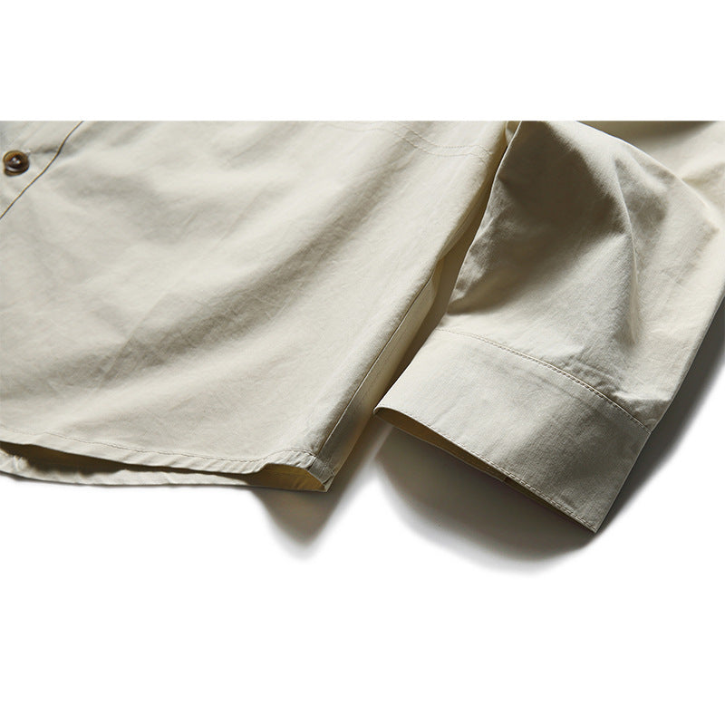 Fashionable color matching multi-pocket long-sleeved shirt