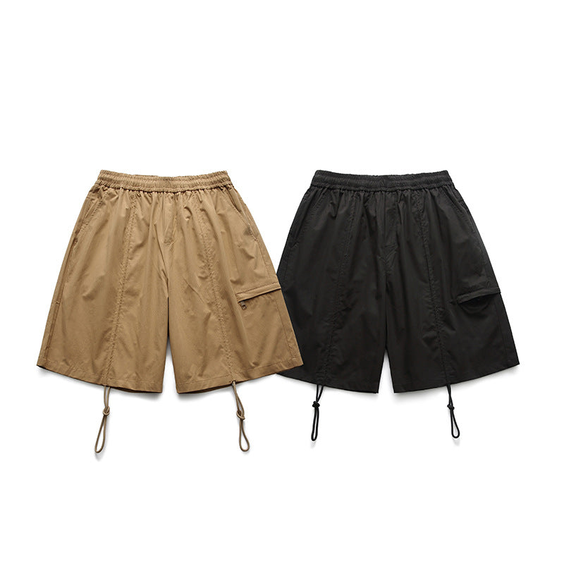 Outdoor Functional Pocket Plain Casual Shorts