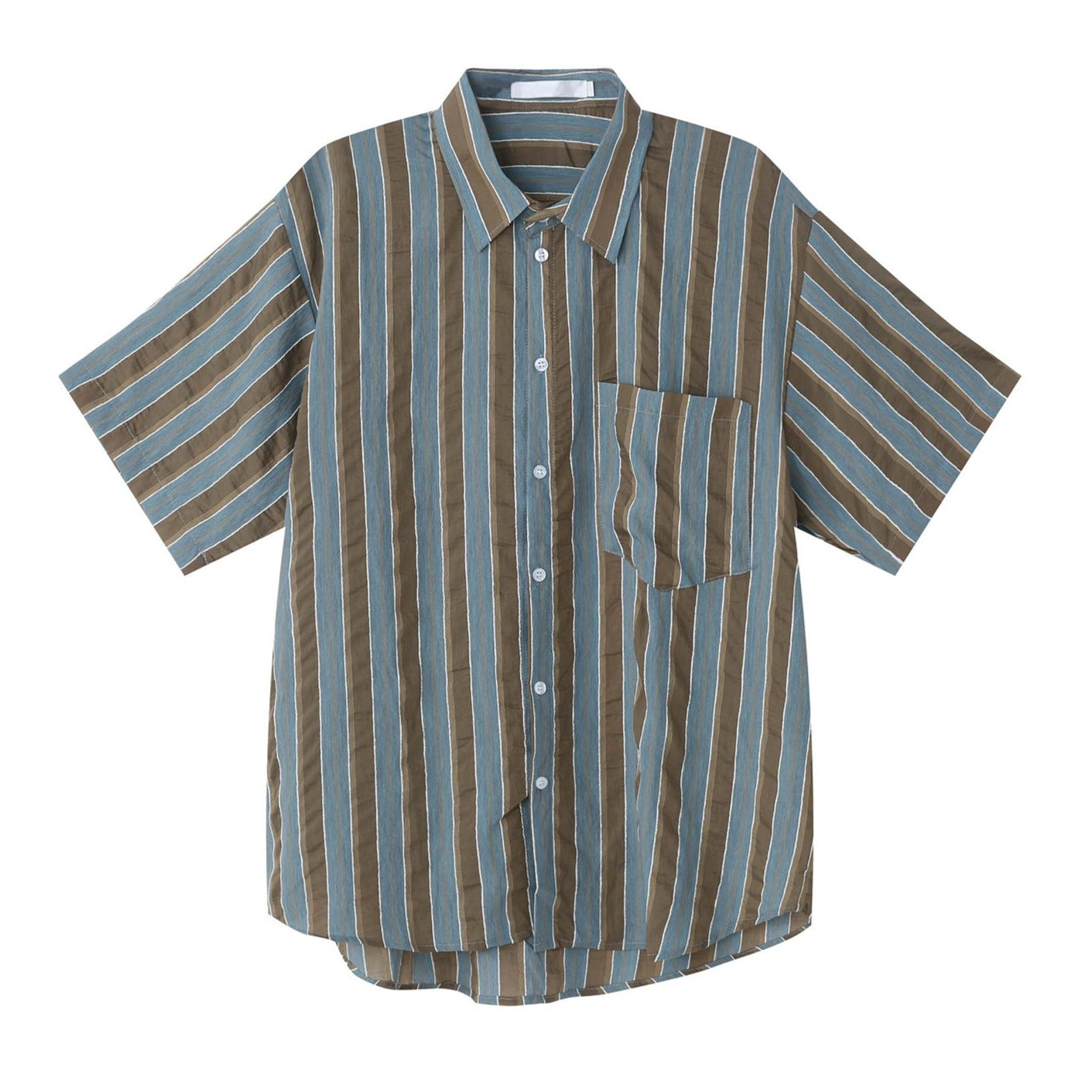 Fashion irregular striped short sleeve shirt