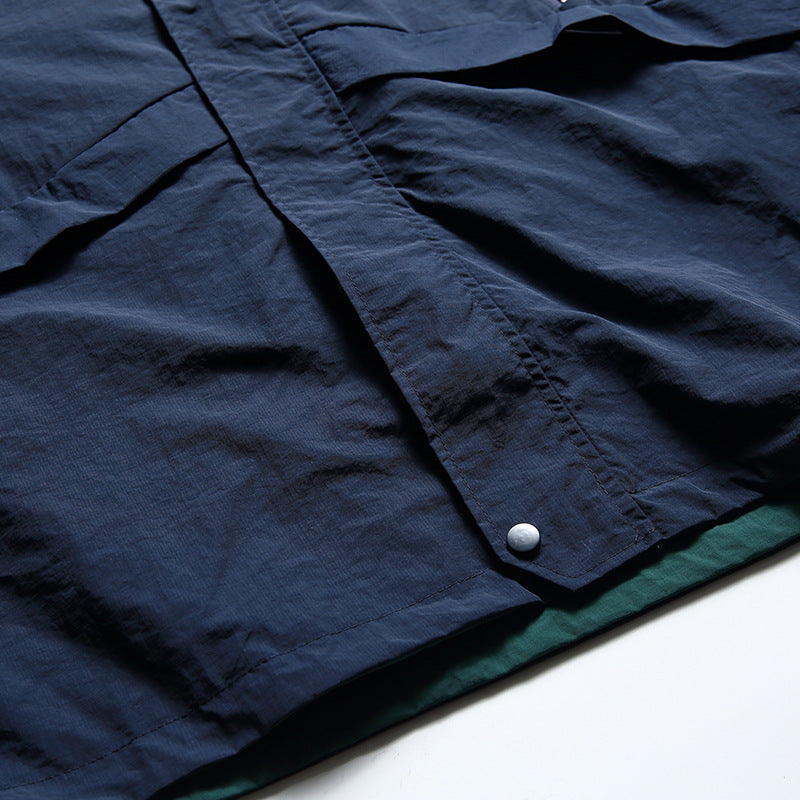 Reversible Retro Zipper Work Jacket